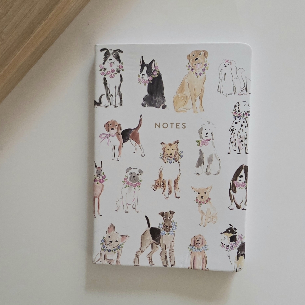 Eccolo Beth Briggs Adorable Floral Dogs Medium Notebook Journal